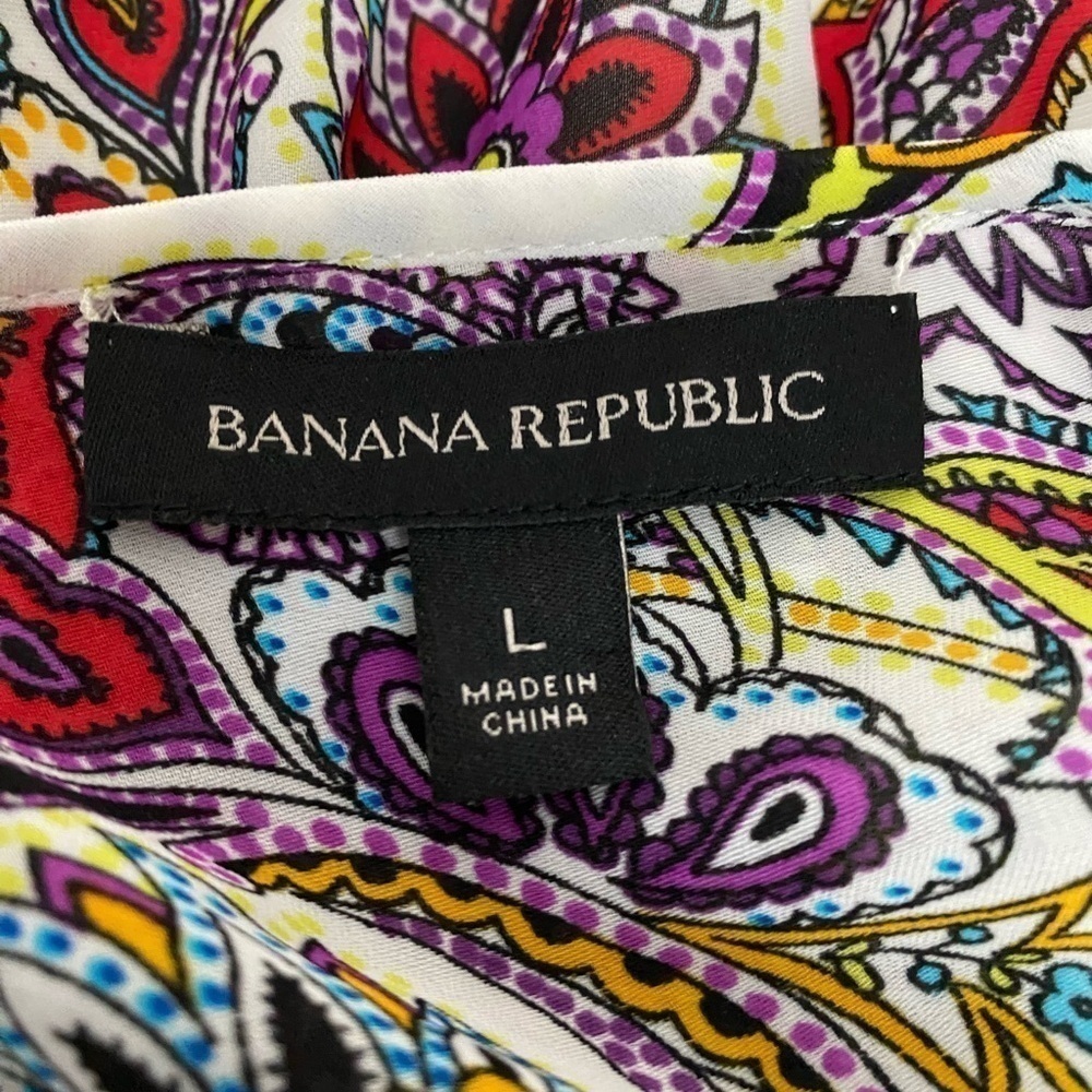 Banana republic Boho multicolor ruffle dress with tassels size large - Picture 7 of 11
